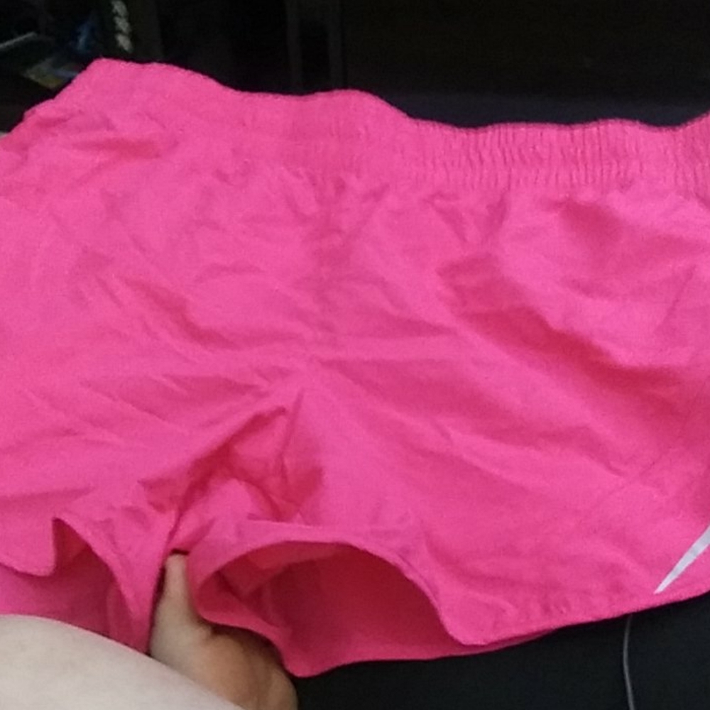 Hot pink athletic shorts